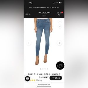 Liverpool Jeans - Gia Glider Ankle Skinny, Size 25